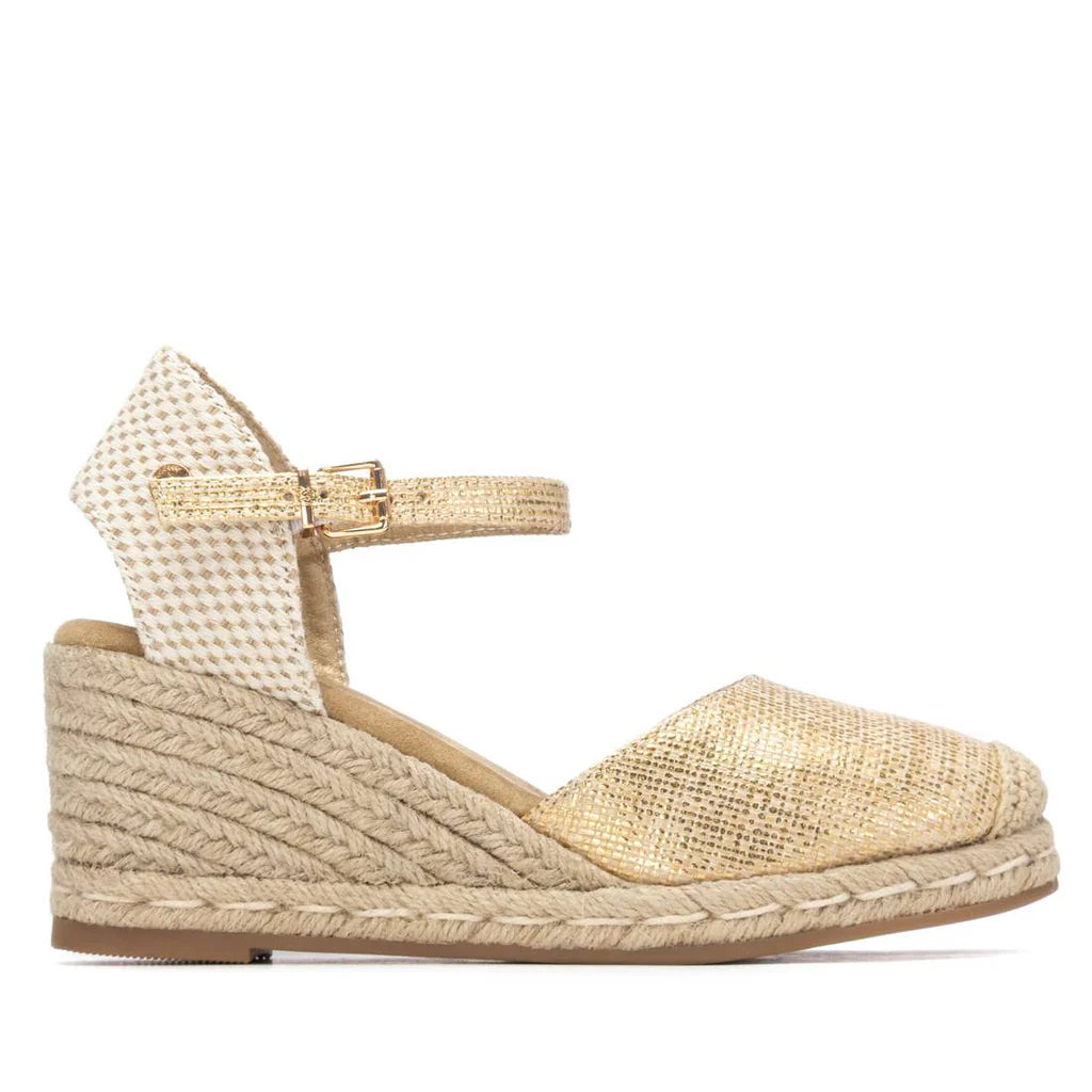 XTI 145337 Textile Espadrille - Gold