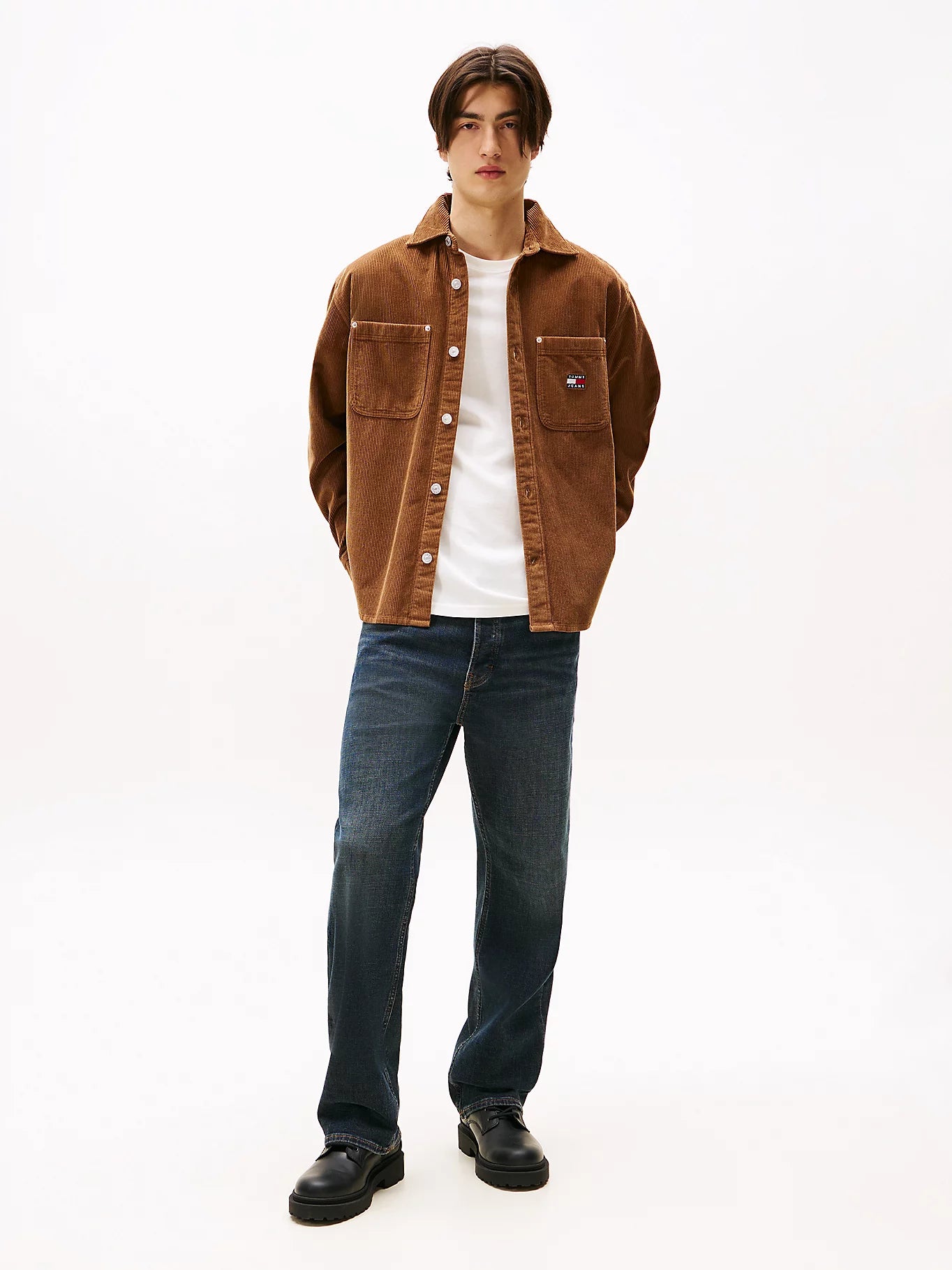 Logo Relaxed Fit Corduroy Shirt - Pecan Nut