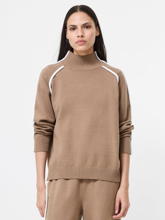 Jordan High Neck Long Sleeve Jumper - Camel Porcelain