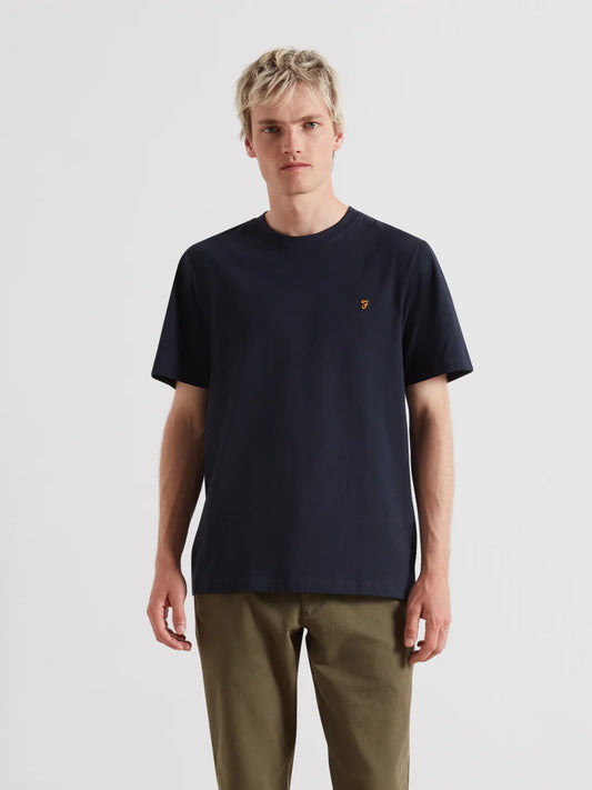 Danny Regular Fit Organic Cotton T-Shirt In True Navy