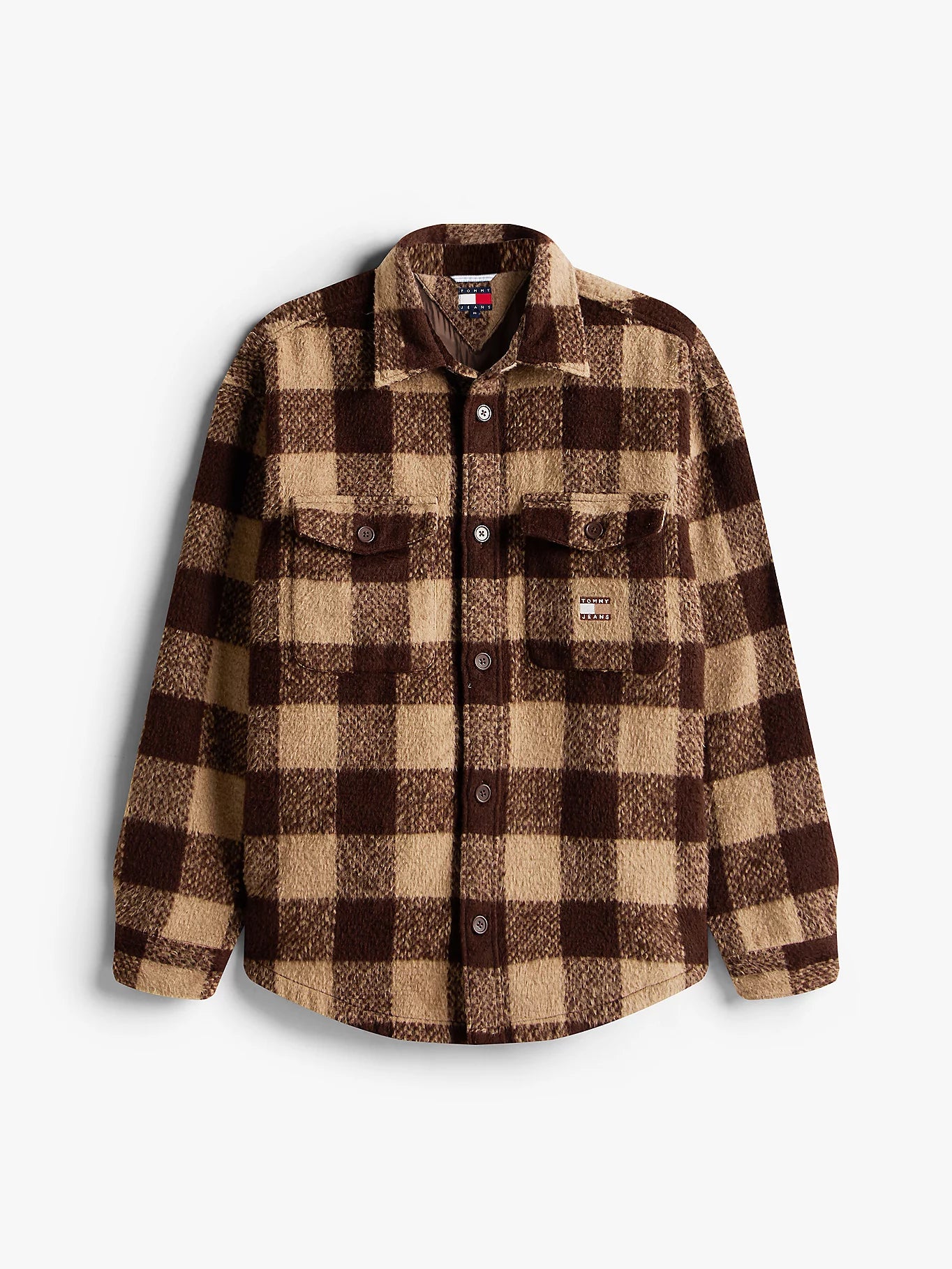 Flannel Check Oversized Fit Overshirt - Rich Brown