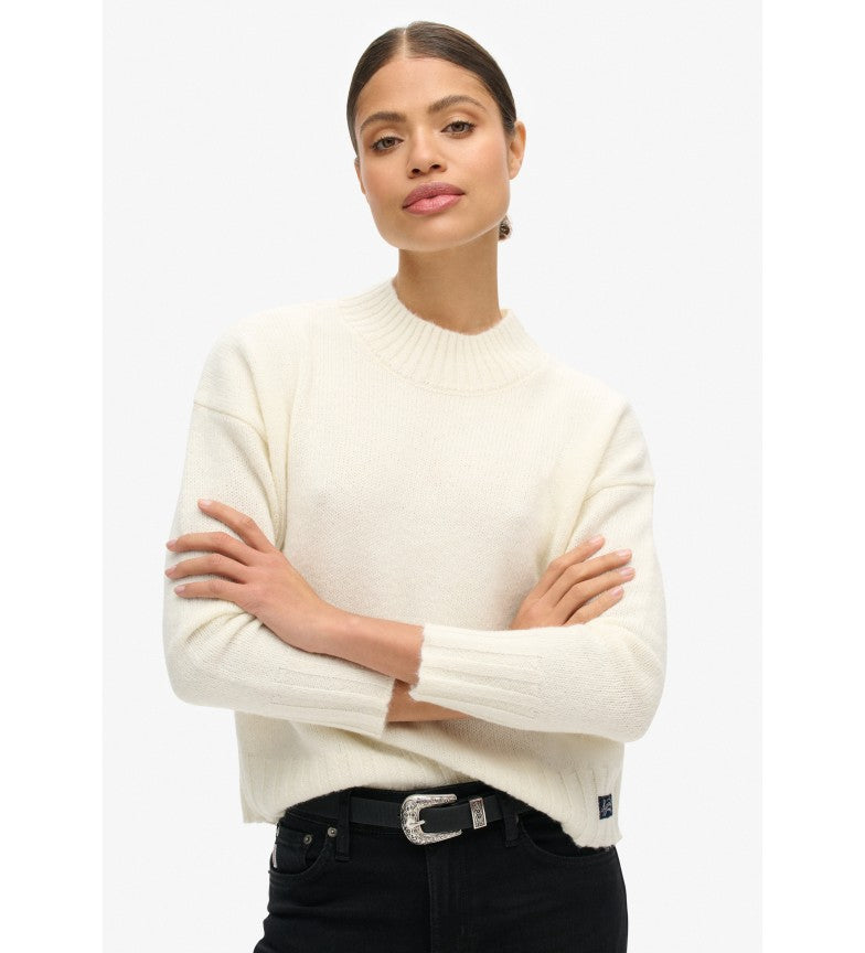 Essential Mock Neck Jumper - Bright Cream