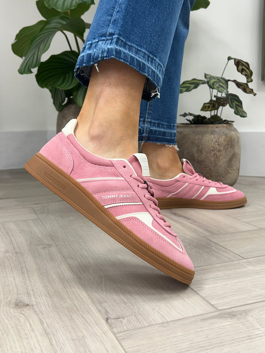 TJW The Greenwhich Suede Mixed Texture Trainers - Mystic Pink