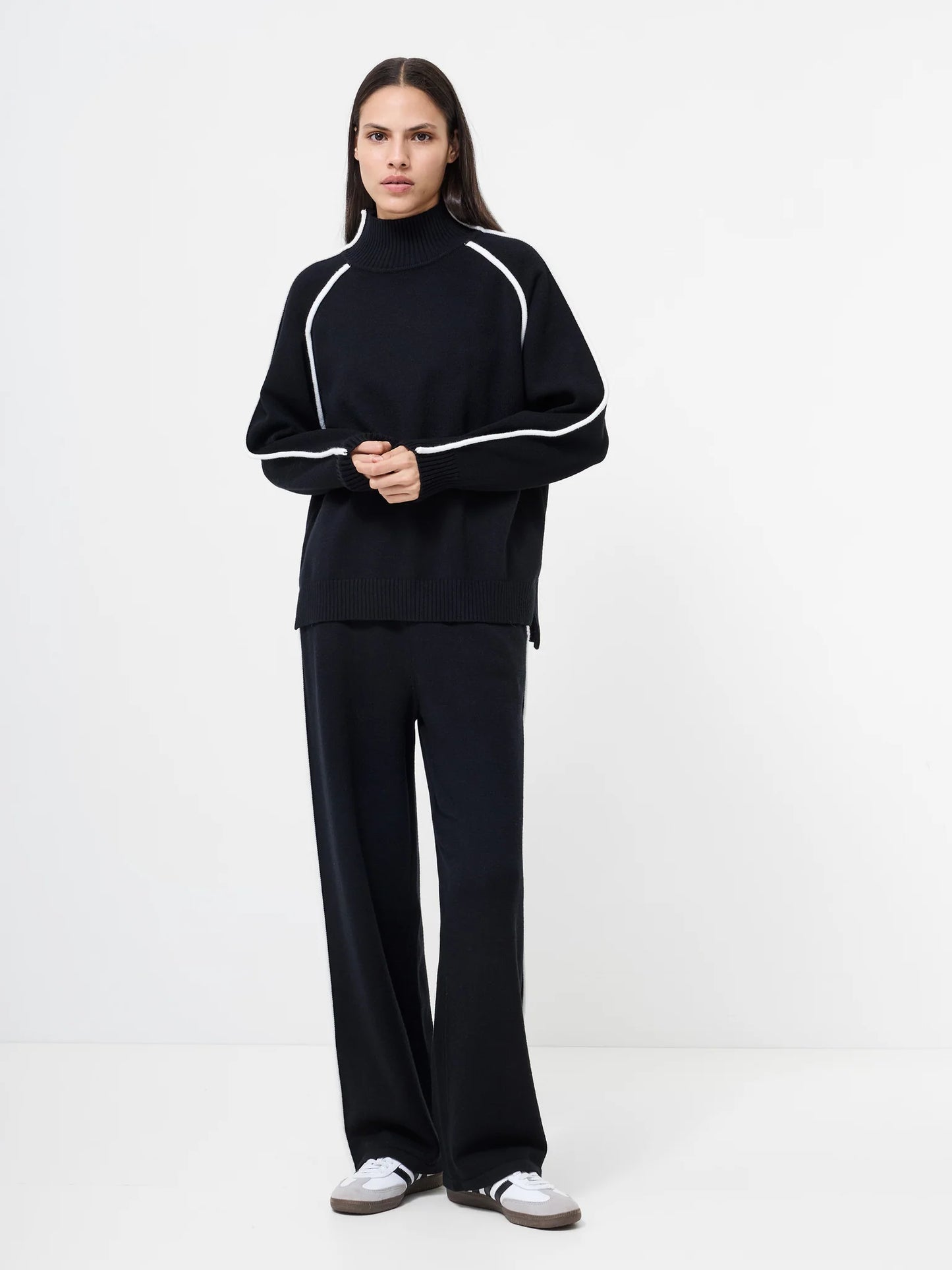 Jordan High Neck Long Sleeve Jumper - Black Porcelain