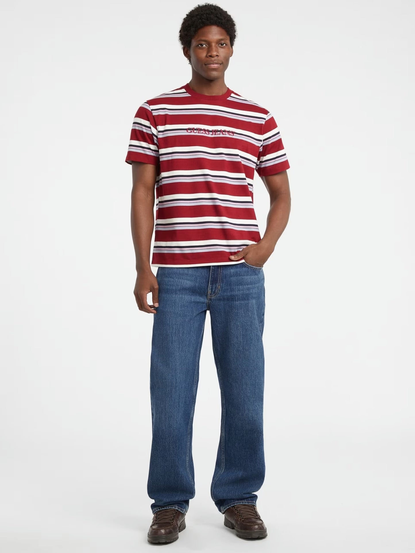 Regular Jersey Striped T-Shirt - Red