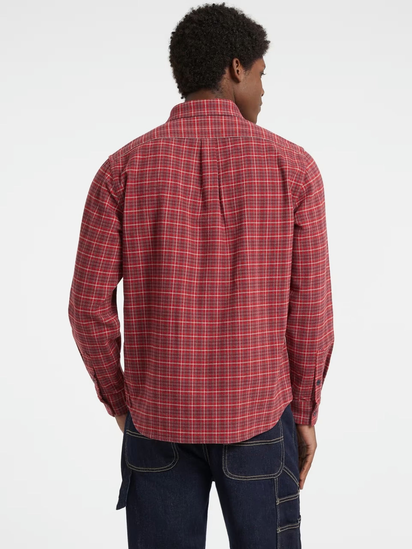 Cotton Plaid Pocket Shirt - Bordeaux Multi