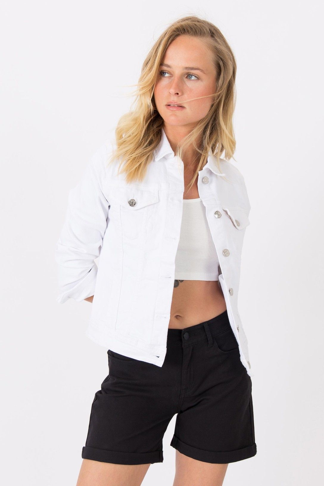 Tiffosi "Trudy" Denim Jacket - White