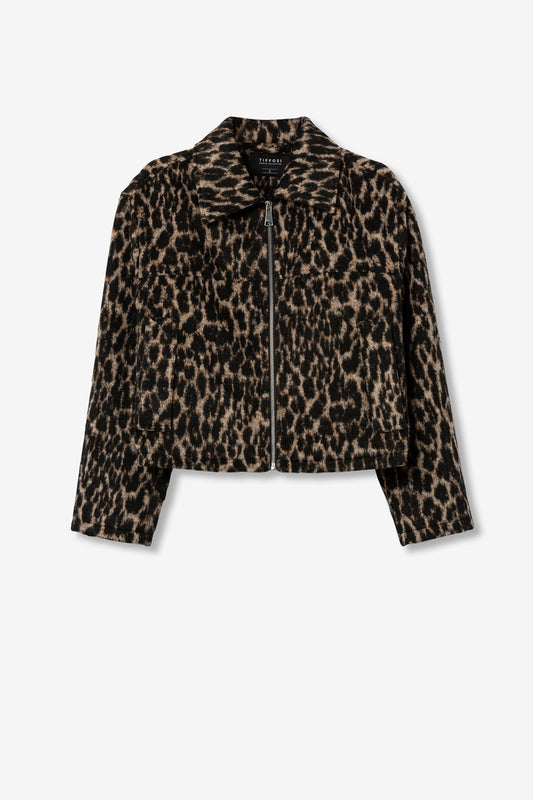 'Rizz' Relaxed Fit AOP Jacket - Leopard