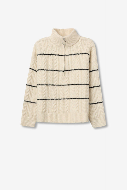 'Aeon' 1/2 Zip Sweater - Birch