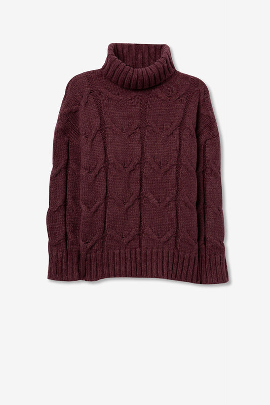 'Tarja' Cable Knit Jumper ' Tawny Port