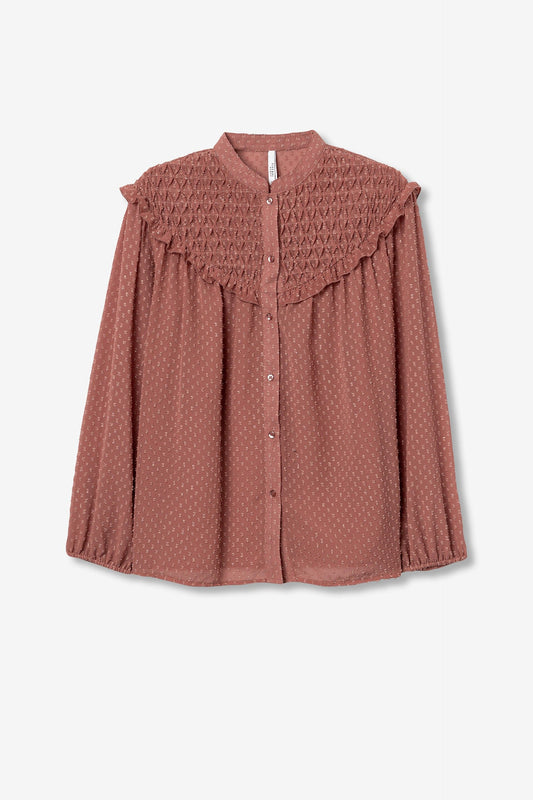 'Dylan' Semi Sheer Blouse - Canyon Rose