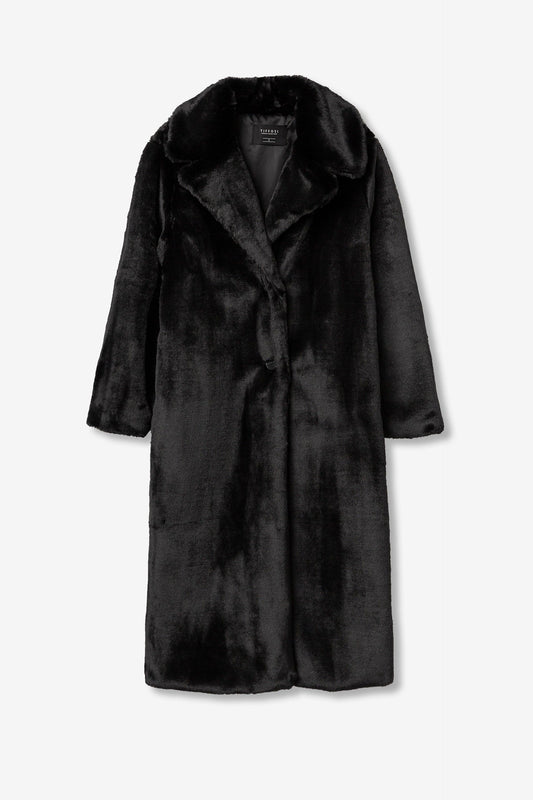 'Ketarina' Faux Fur Coat - Black