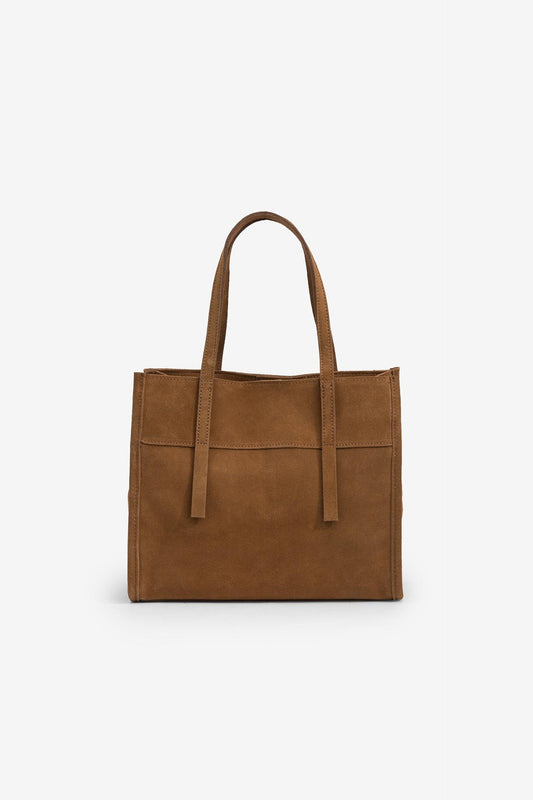 'Madalena' Suede Shopper Bag - Camel