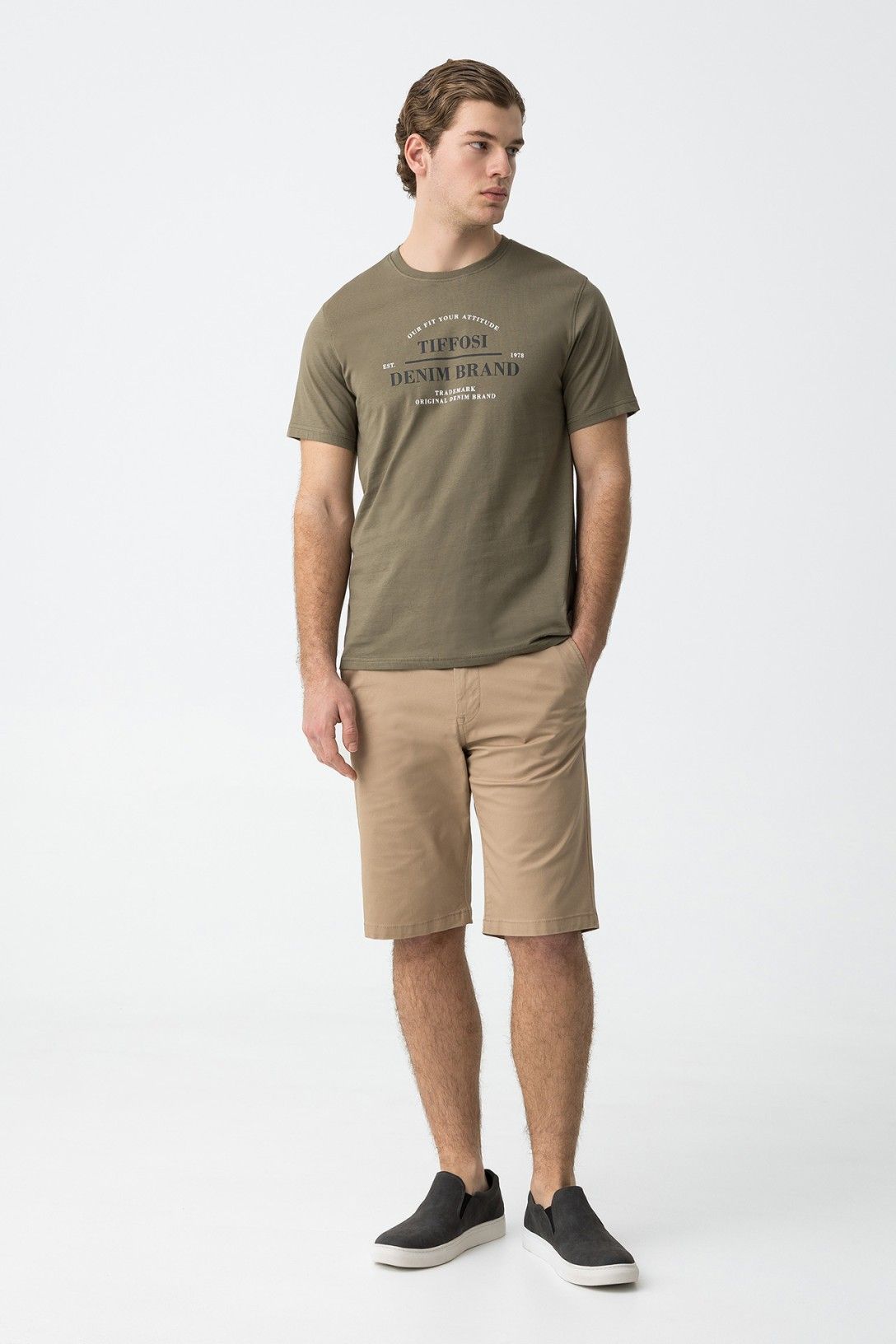 Tiffosi Slim Chino Shorts - Beige