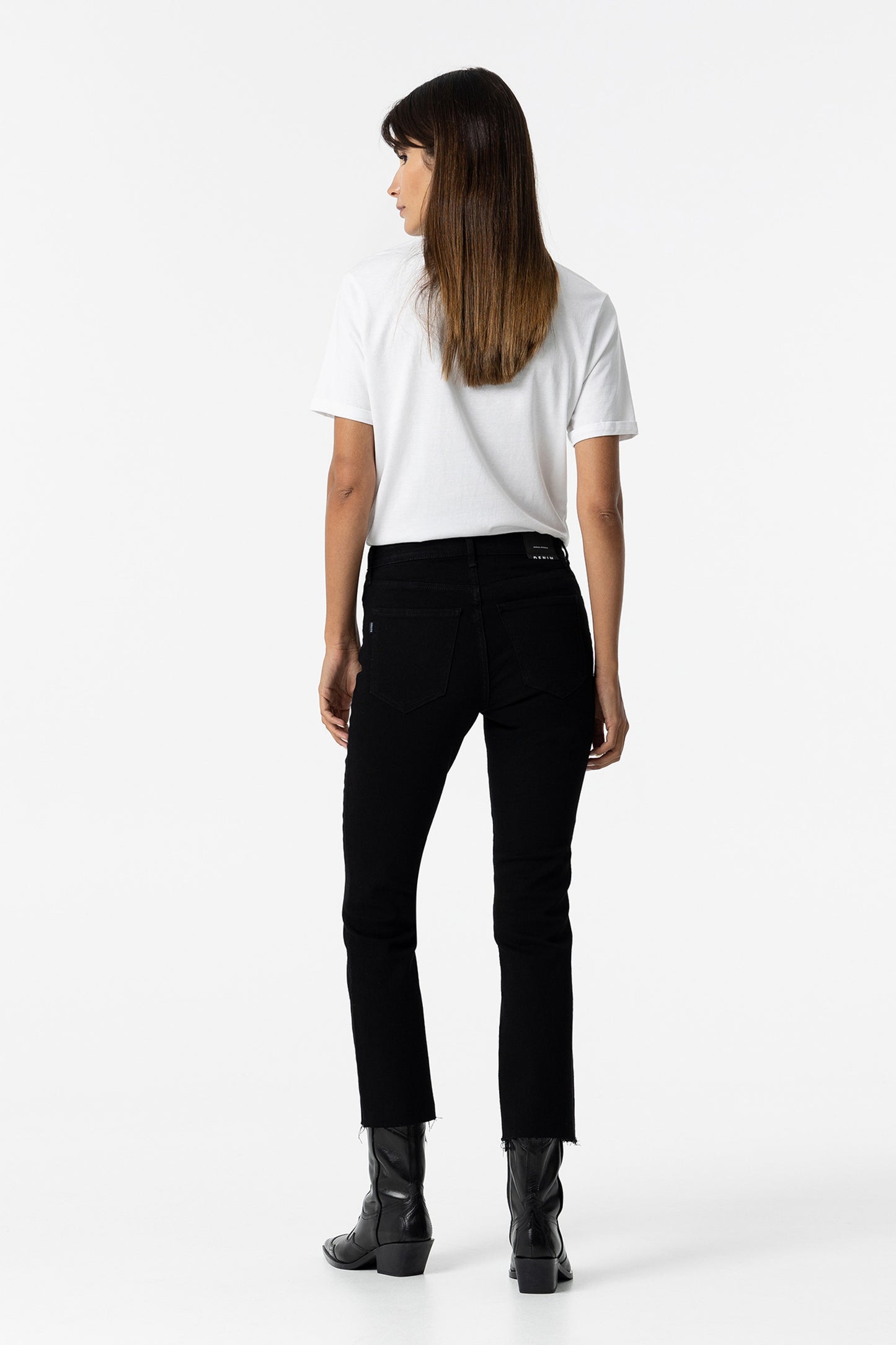 Megan Cropped Flare Jean - Black