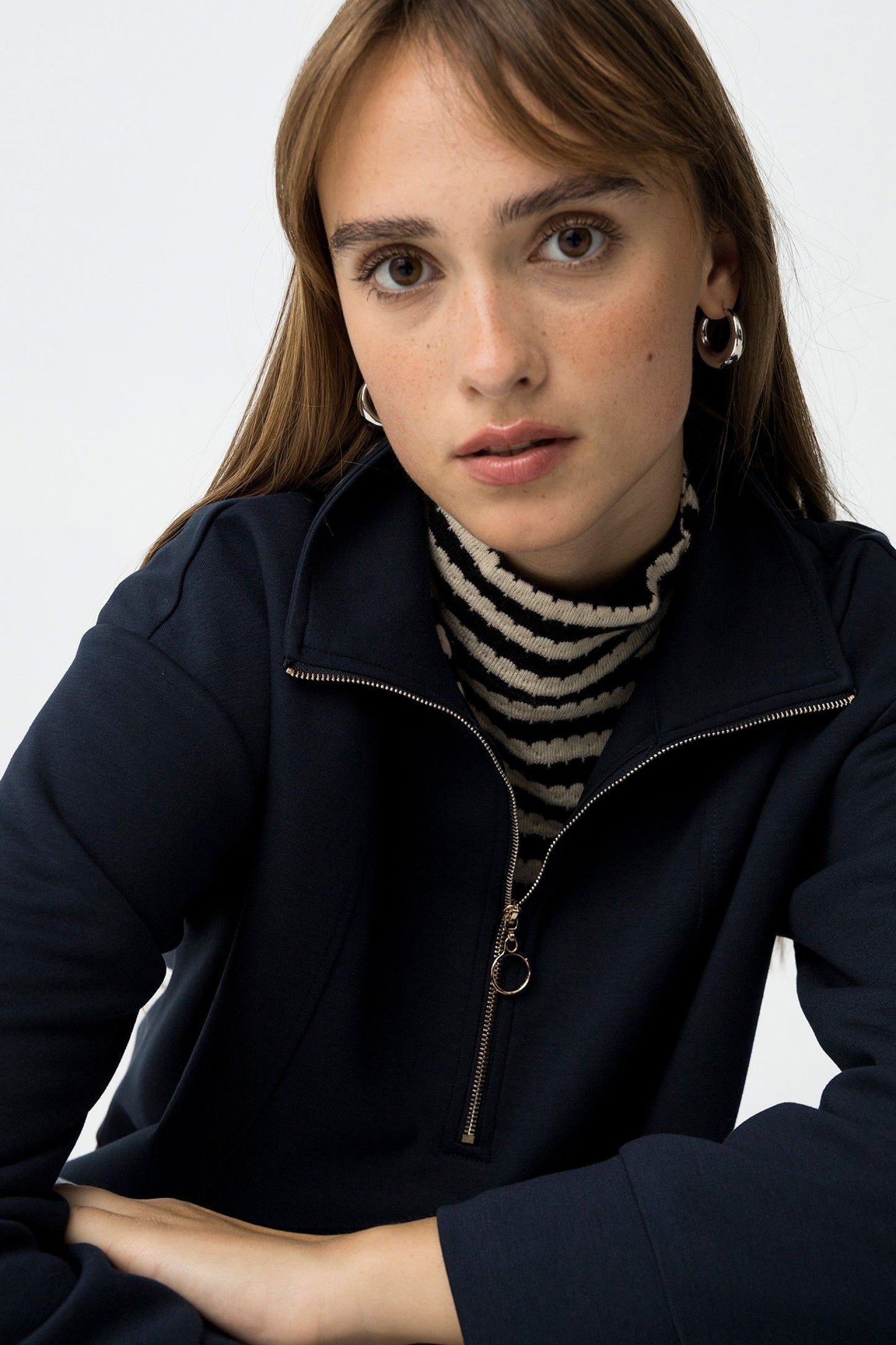 'Milano' 1/2 Zip Sweater - Lyons Blue