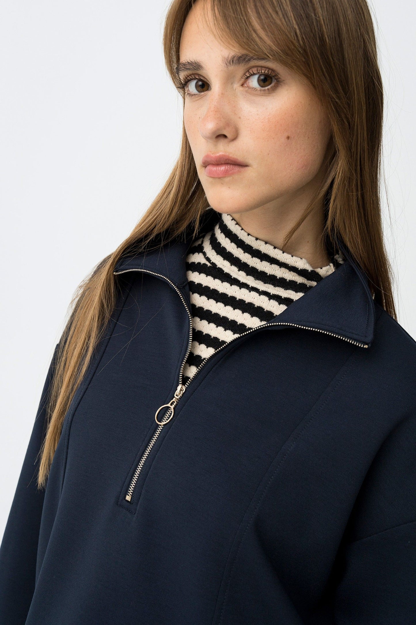 'Milano' 1/2 Zip Sweater - Lyons Blue