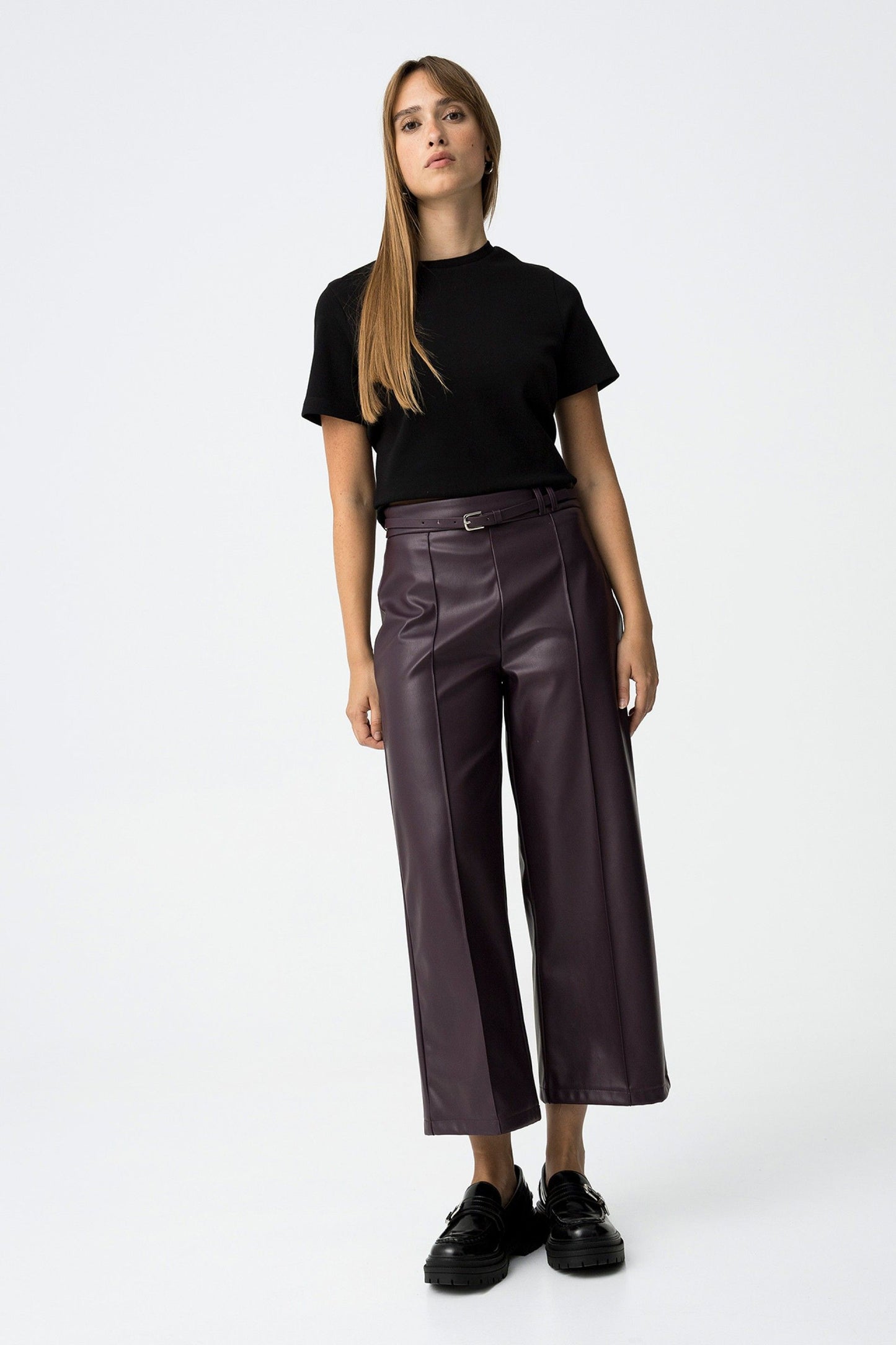 'Fila' Belted Culotte - Shadow Purple