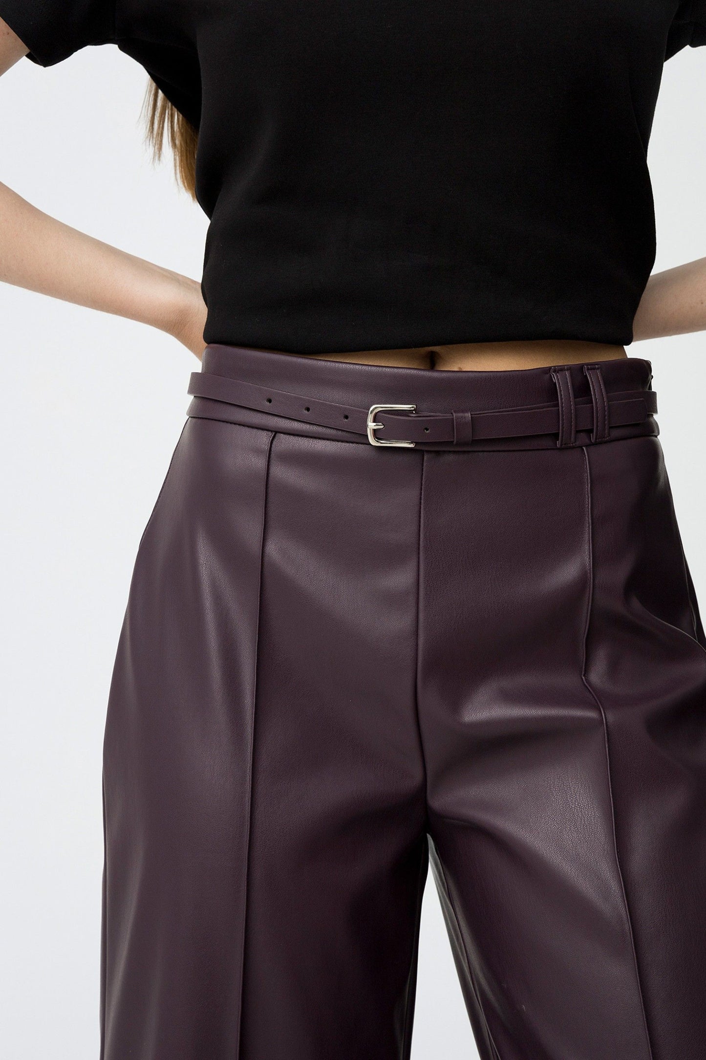 'Fila' Belted Culotte - Shadow Purple