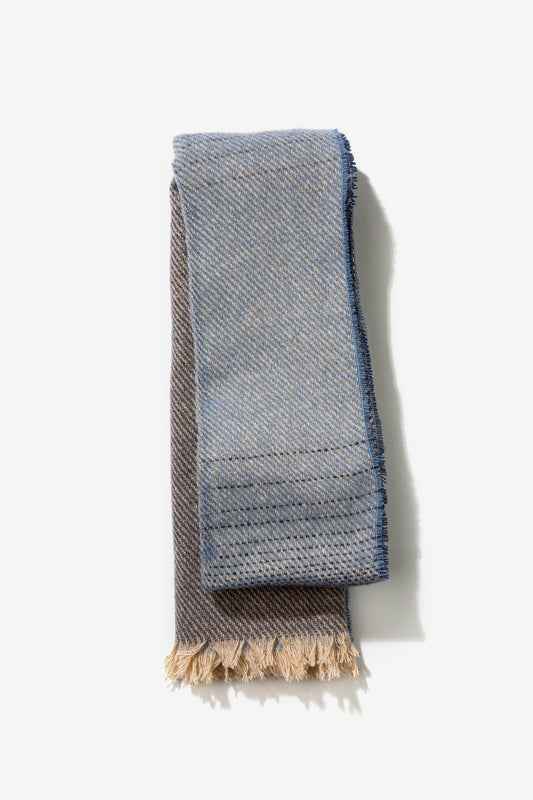 'Miro' Metallic Thread Scarf - Moonlight Blue