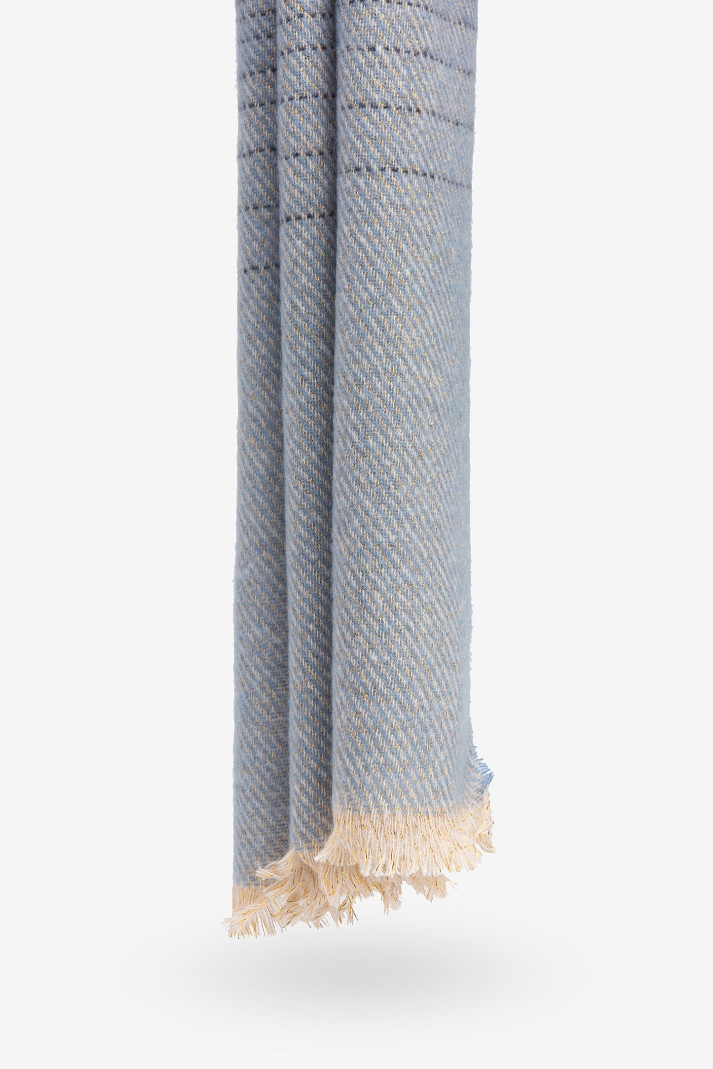 'Miro' Metallic Thread Scarf - Moonlight Blue