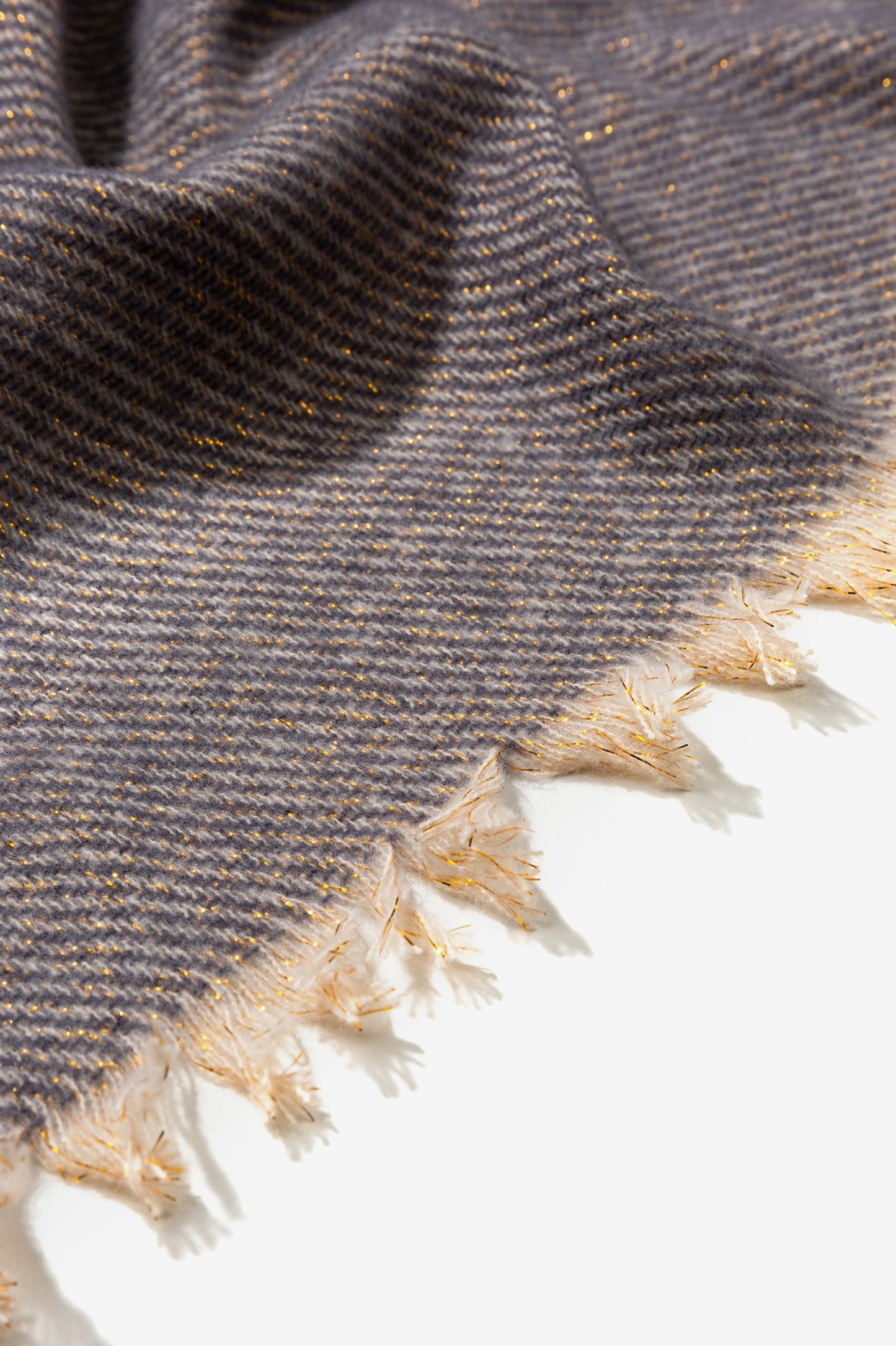 'Miro' Metallic Thread Scarf - Moonlight Blue