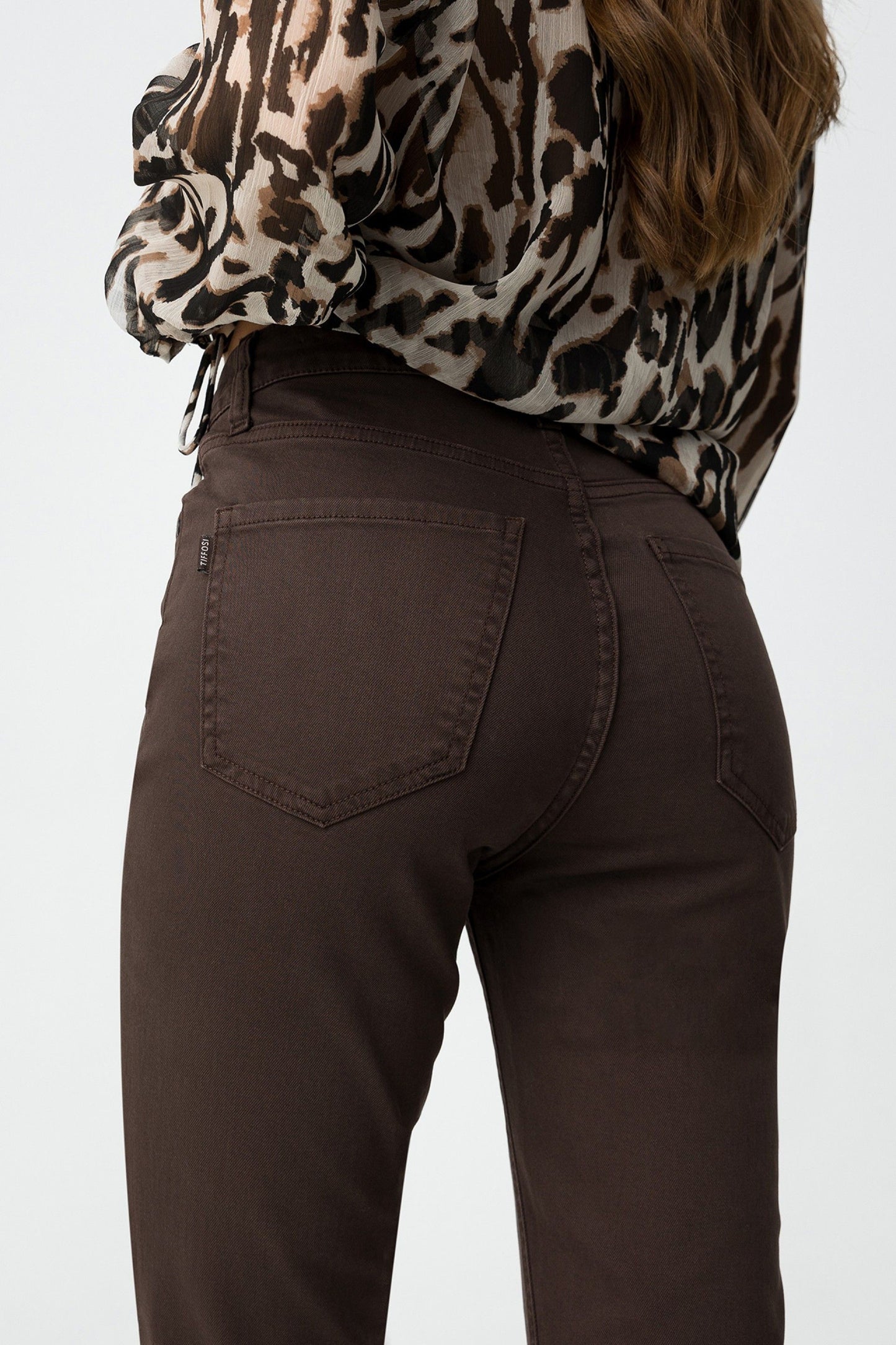 Megan Cropped Flare Jean - Chocolate Brown