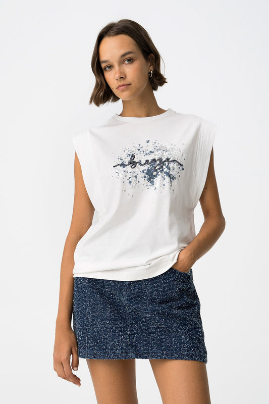 'Indigo' T-Shirt - White