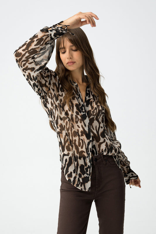 'Timber' Long Sleeve Shirt - Leopard