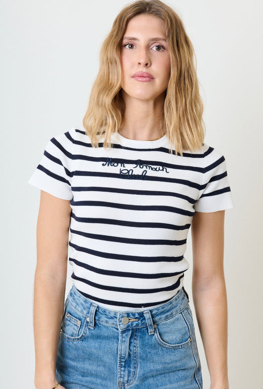 Mon Amour Club Tee - Navy