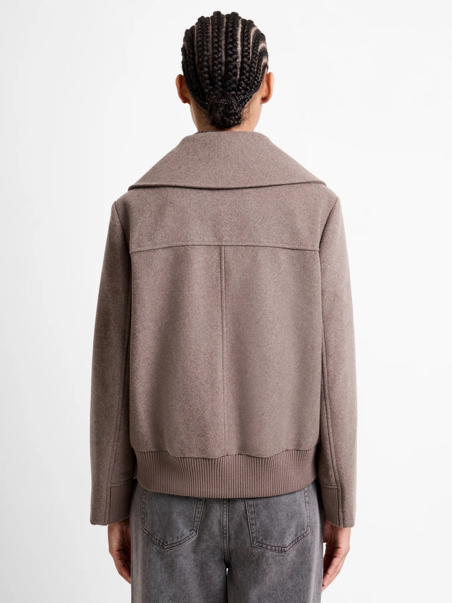 Devita Wool Collared Coat - Taupe Brown