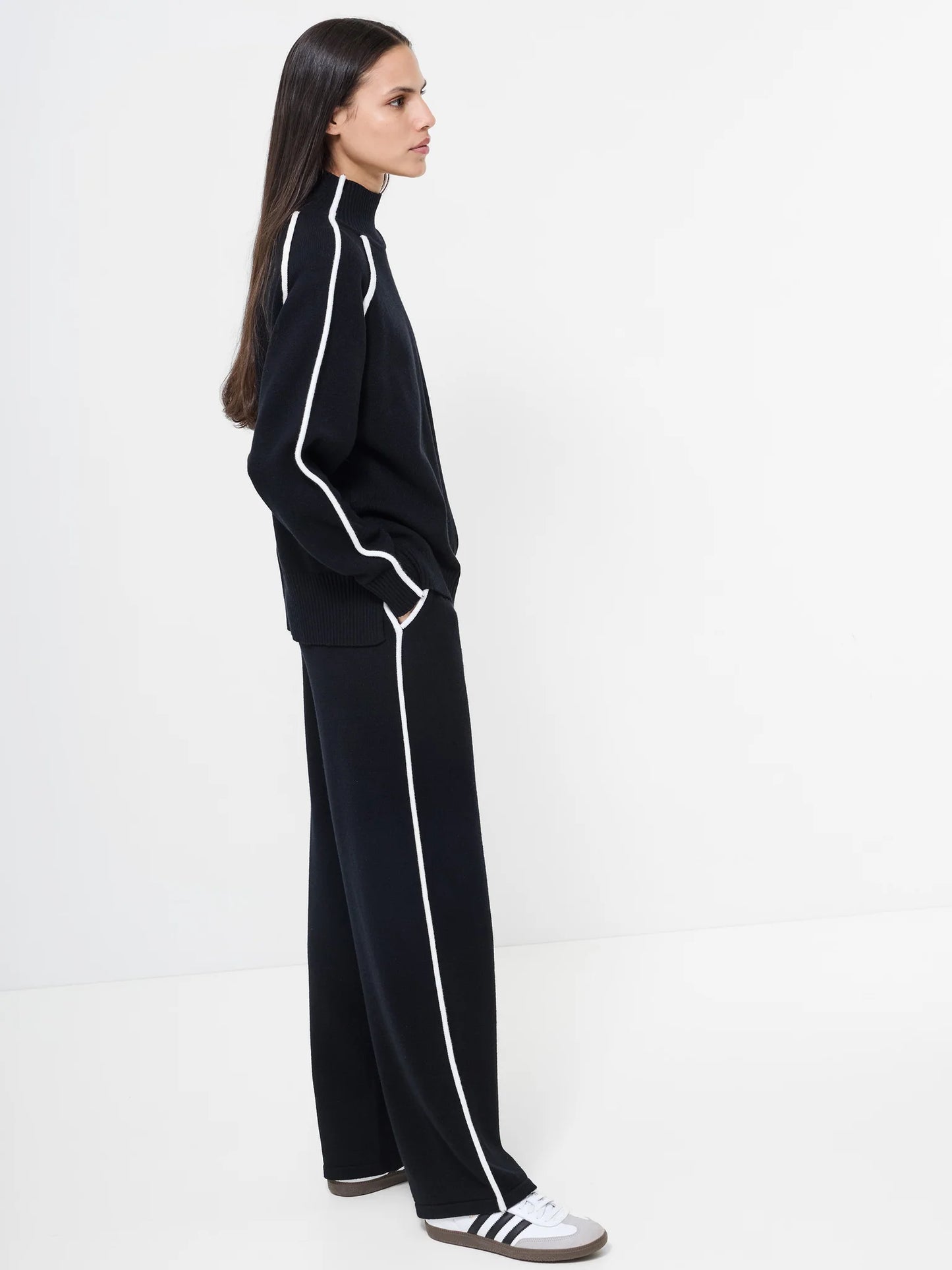Jordan High Neck Long Sleeve Jumper - Black Porcelain