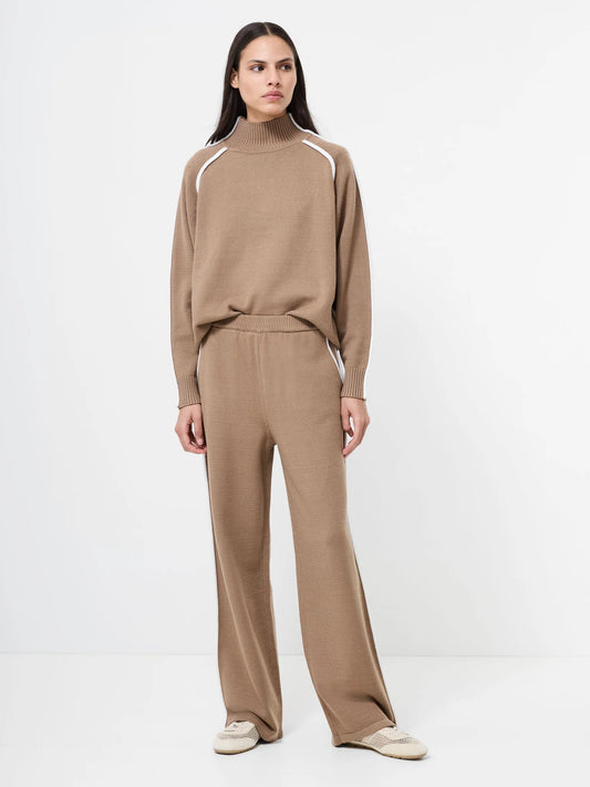 Jordan Wide Leg Trousers - Camel Porcelain