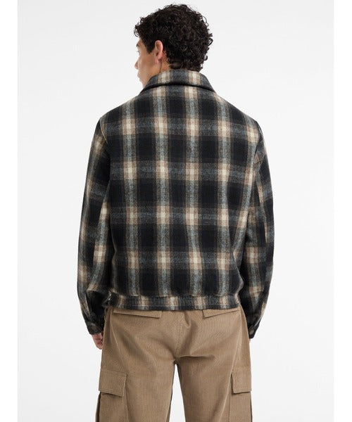 Plaid Wool Jacket - Caramel Mix