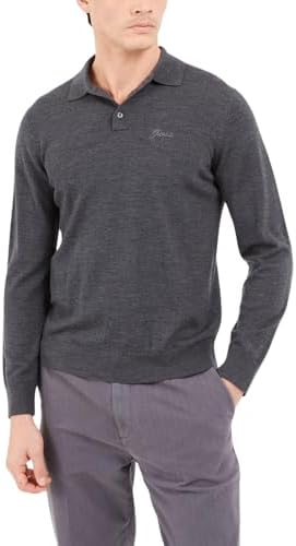 Guess Long Sleeved Knitted Polo Charcoal