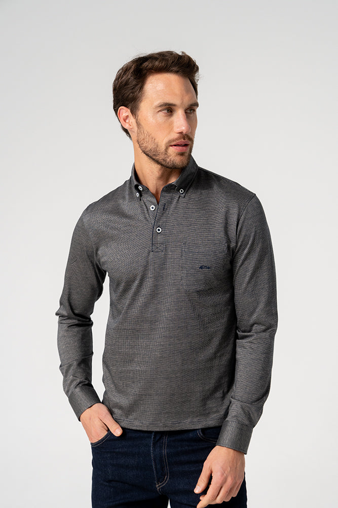Dario Beltran LS Polo Shirt - Navy