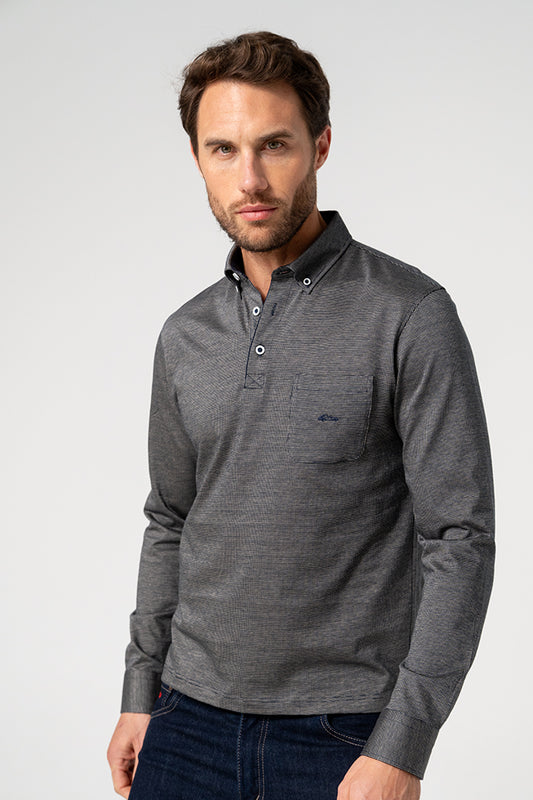 Dario Beltran LS Polo Shirt - Navy