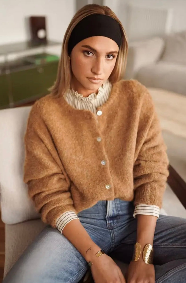 Lilly Wool Blend Cardigan - Camel