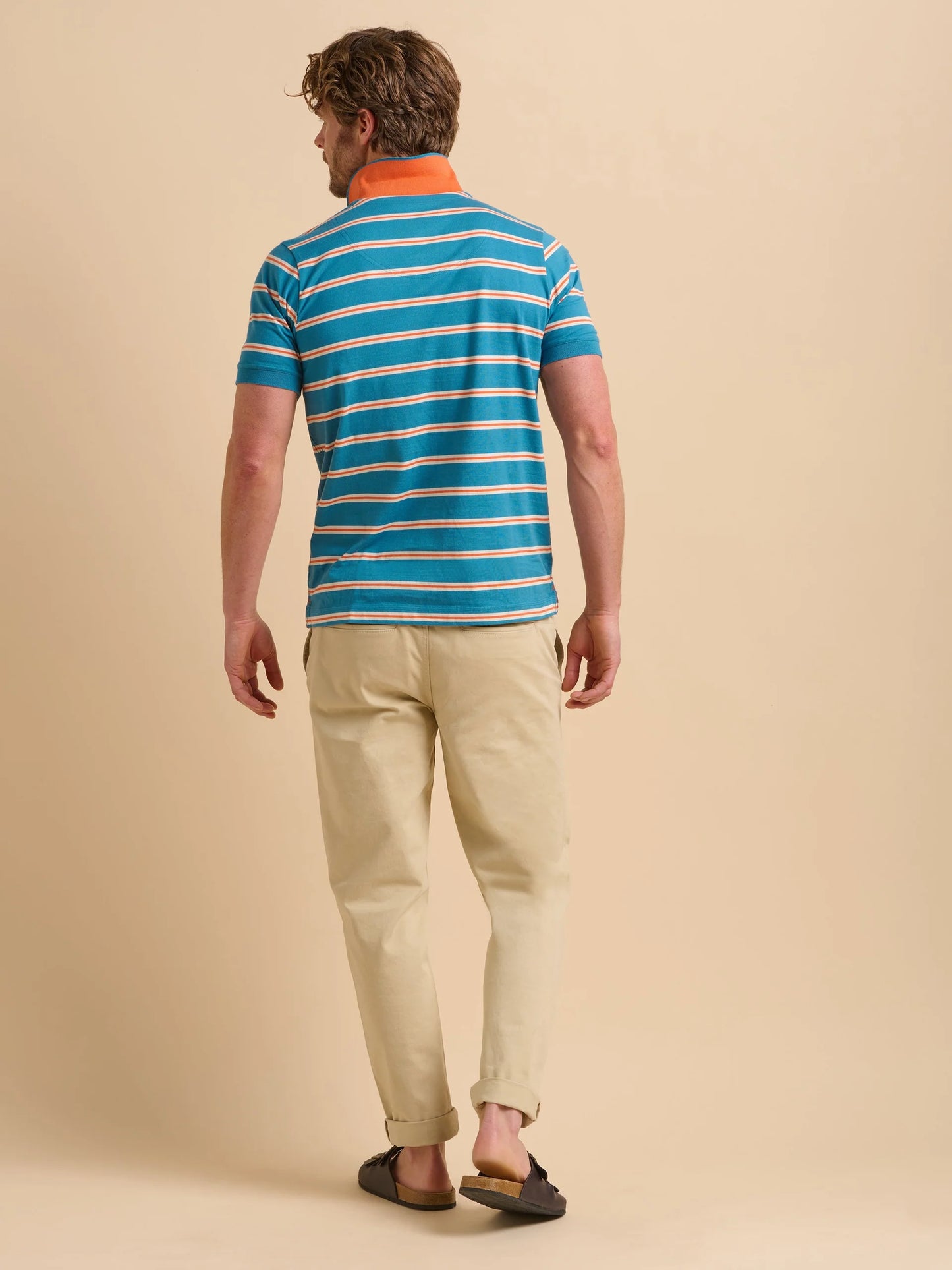Blue Orange Stripe Polo