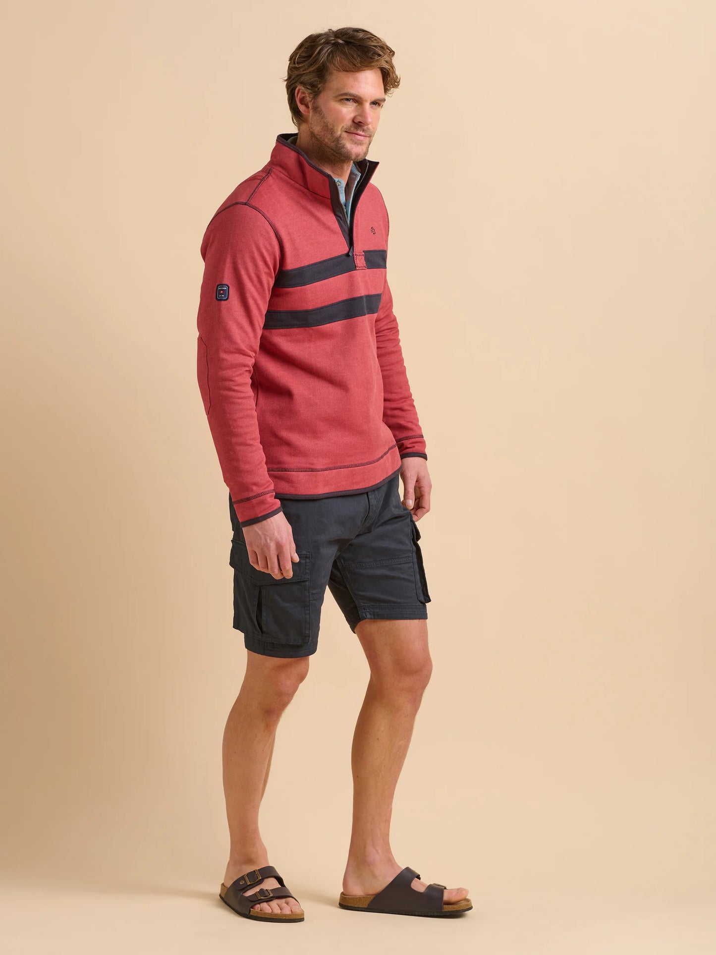 Red Pique Quarter Zip