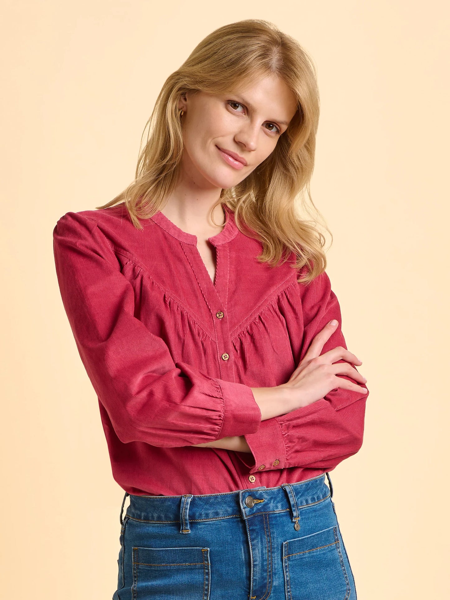 Lindsay Corduroy Blouse - Pink