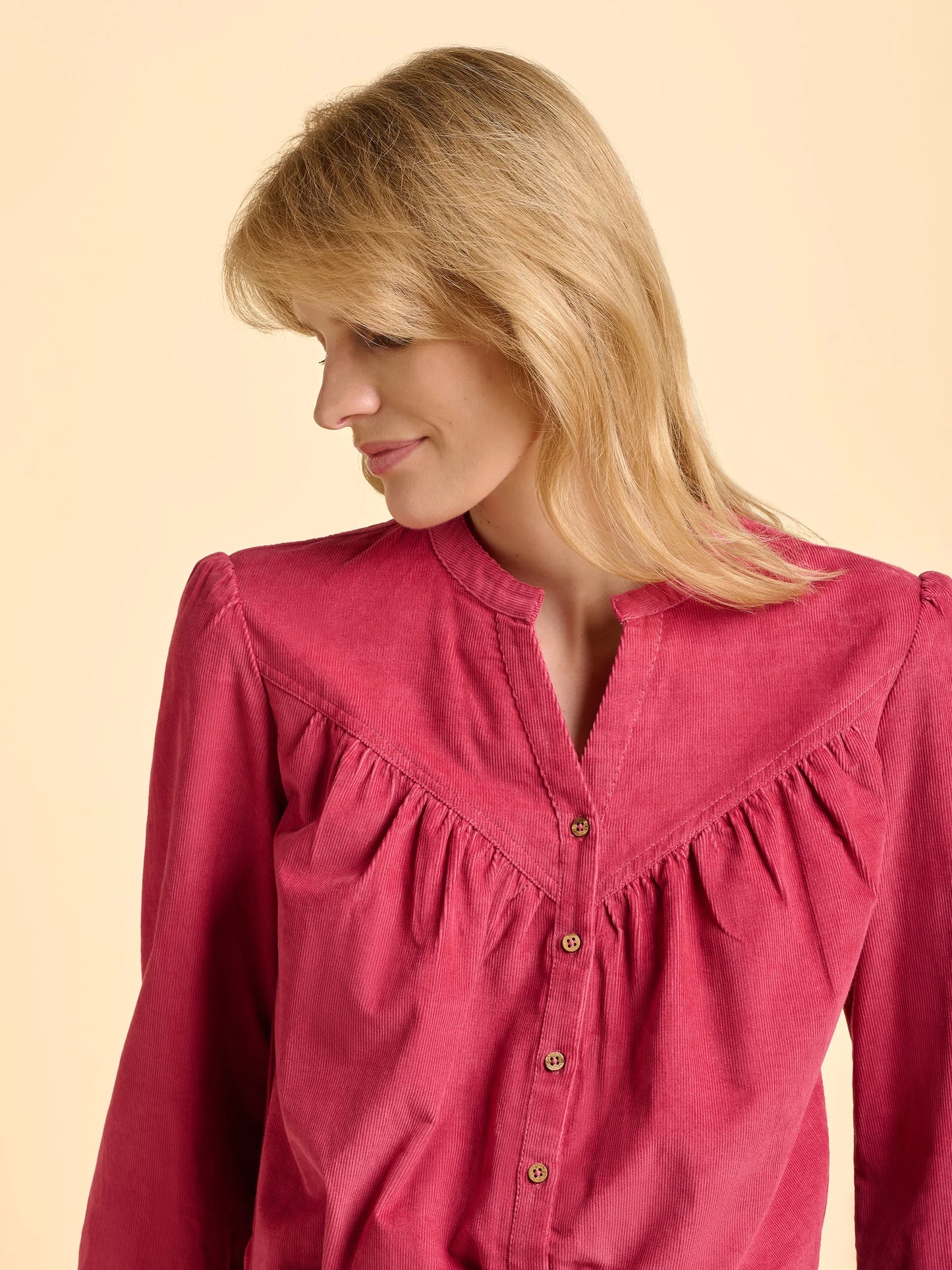 Lindsay Corduroy Blouse - Pink