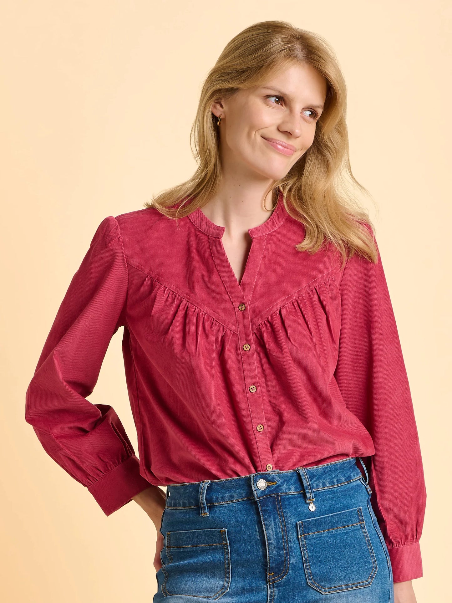 Lindsay Corduroy Blouse - Pink