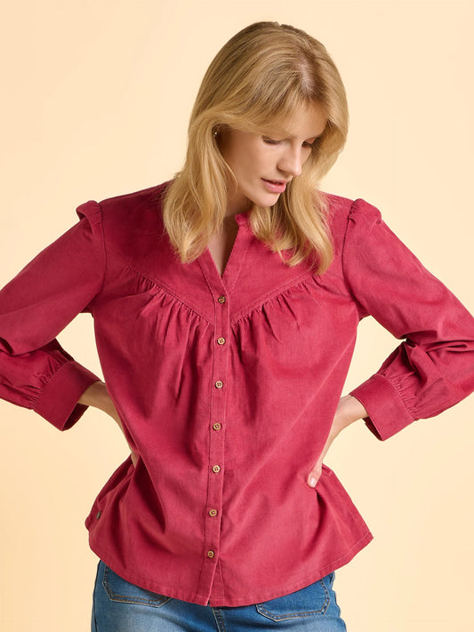 Lindsay Corduroy Blouse - Pink
