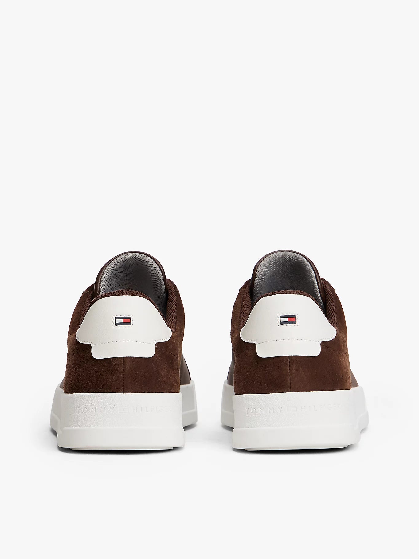 Mixed Texture Leather Court Trainers - Cocoa