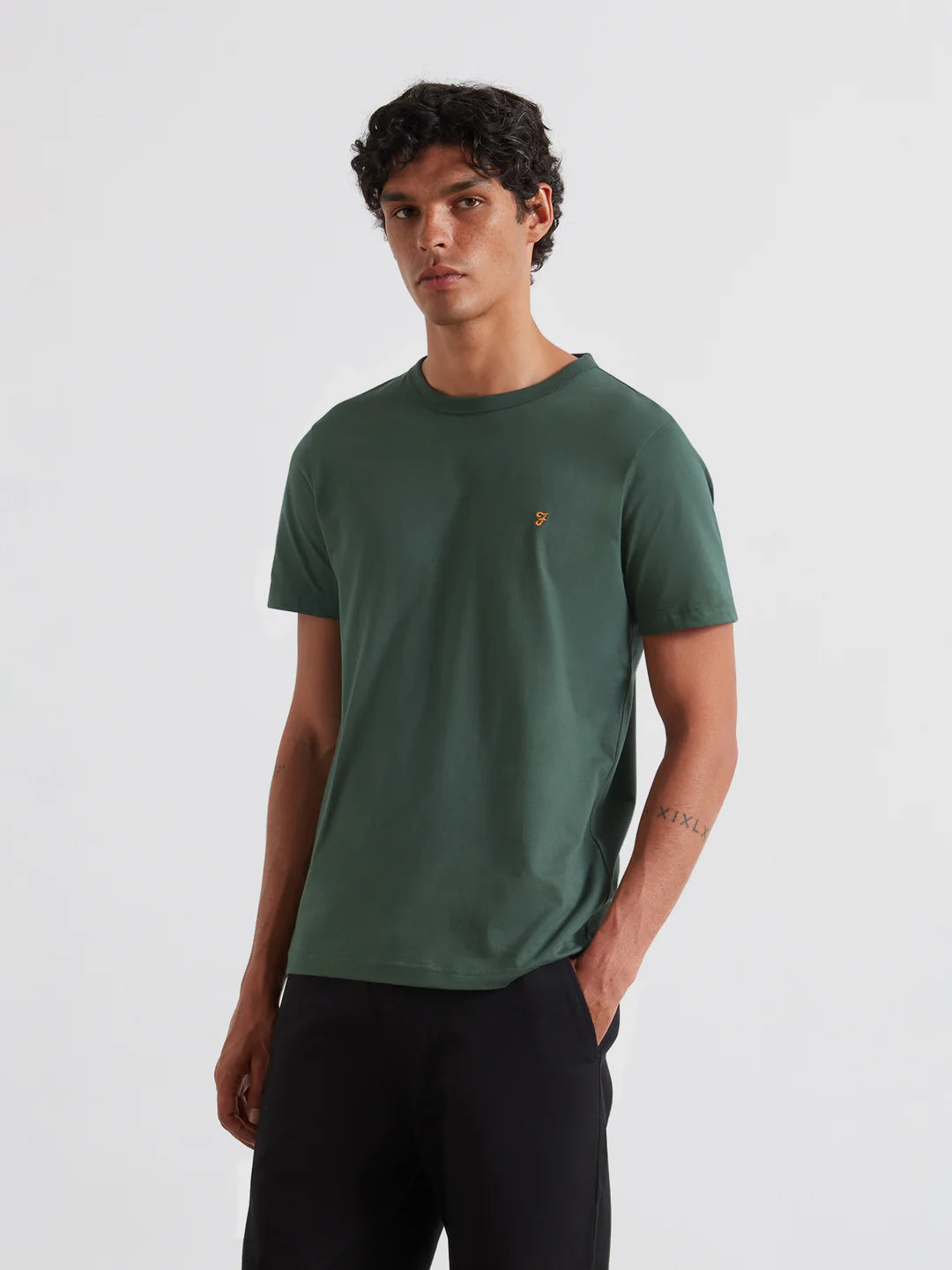 Danny Regular Fit Organic Cotton T-Shirt In Poplar Green
