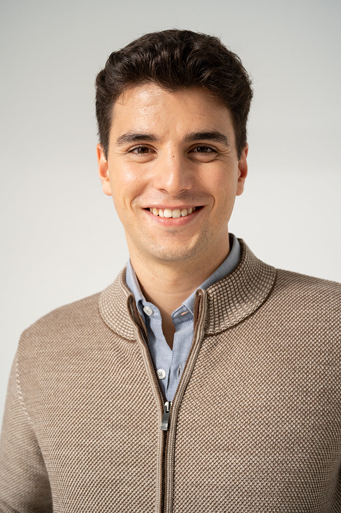 Knitted Full Zip Cardigan - Taupe/Brown