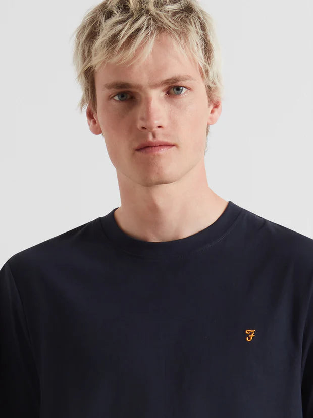 Danny Regular Fit Organic Cotton T-Shirt In True Navy