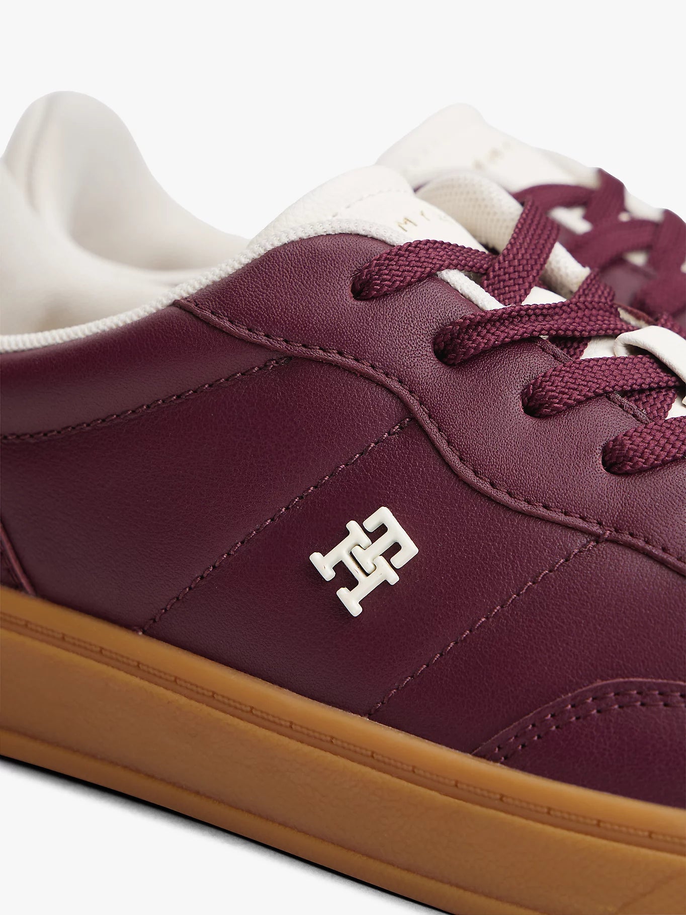 Heritage Shiny Leather Trainers - Rosewood Brown