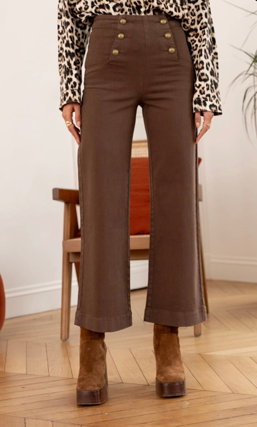 Annie Petite Wide Jean - Chocolate